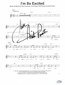 ANITA POINTER THE POINTER SISTERS SIGNED I’M SO EXCITED SHEET MUSIC PAGE ACOA COLLECTIBLE MEMORABILIA