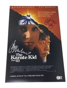 RALPH MACCHIO ROBYN LIVELY SIGNED THE KARATE KID PART III 3 MOVIE POSTER BAS COA COLLECTIBLE MEMORABILIA