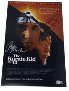 RALPH MACCHIO ROBYN LIVELY SIGNED THE KARATE KID PART III 3 MOVIE POSTER BAS COA COLLECTIBLE MEMORABILIA