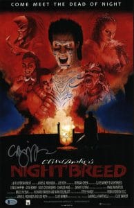 CLIVE BARKER SIGNED AUTOGRAPHED NIGHTBREED 11×17 MOVIE POSTER PHOTO BECKETT COA COLLECTIBLE MEMORABILIA