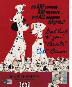 CATE BAUER SIGNED (101 DALMATIONS) DISNEY MOVIE 8X10 PHOTO BECKETT BAS BF81563 COLLECTIBLE MEMORABILIA