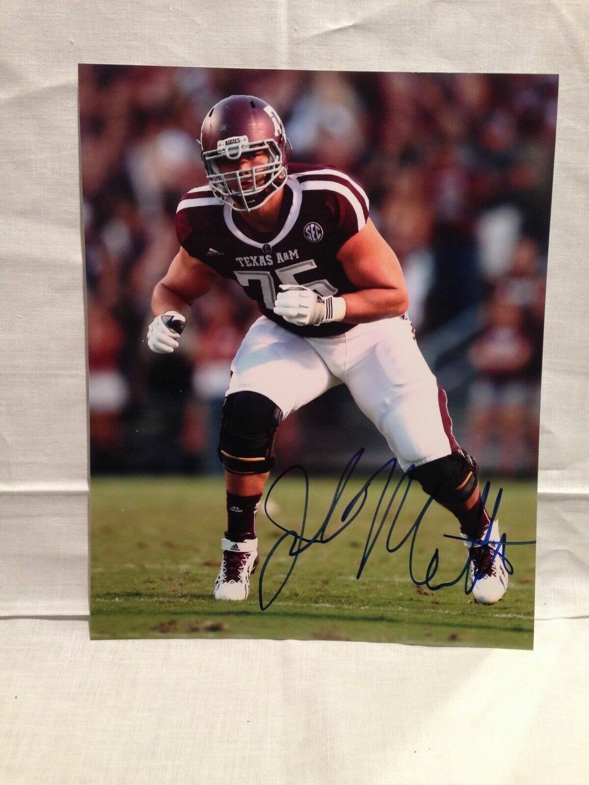 TEXAS A&M JAKE MATTHEWS SIGNED AUTO FOOTBALL 8X10 PHOTO NFL DRAFT COA WOW E COLLECTIBLE MEMORABILIA