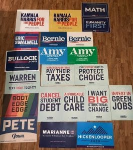 LOT OF 2020 PRESIDENTIAL CAMPAIGN POSTER PLACARDS MULTIPLE CANDIDATES USA RARE COLLECTIBLE MEMORABILIA