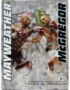 CONOR MCGREGOR SIGNED OFFICIAL FIGHT PROGRAM BOXING FLOYD MAYWEATHER JR UFC BAS COLLECTIBLE MEMORABILIA