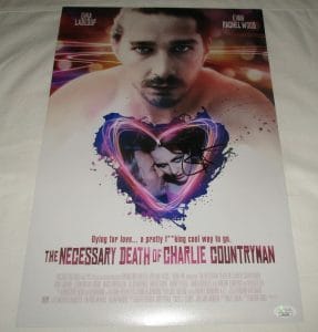 SHIA LABEOUF SIGNED THE NECESSARY DEATH OF CHARLIE COUNTRYMAN 12X18 POSTER JSA COLLECTIBLE MEMORABILIA