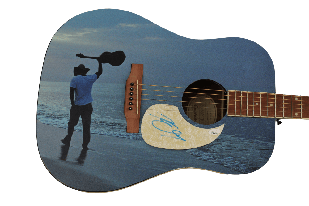 KENNY CHESNEY SIGNED AUTOGRAPH CUSTOM GIBSON EPIPHONE ACOUSTIC GUITAR 1/1 JSA COLLECTIBLE MEMORABILIA
