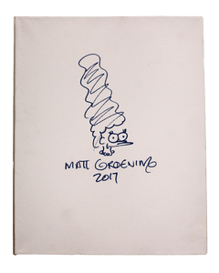MATT GROENING SIGNED AUTOGRAPH 11X14 HAND DRAWN CANVAS SKETCH MARGE SIMPSONS JSA COLLECTIBLE MEMORABILIA
