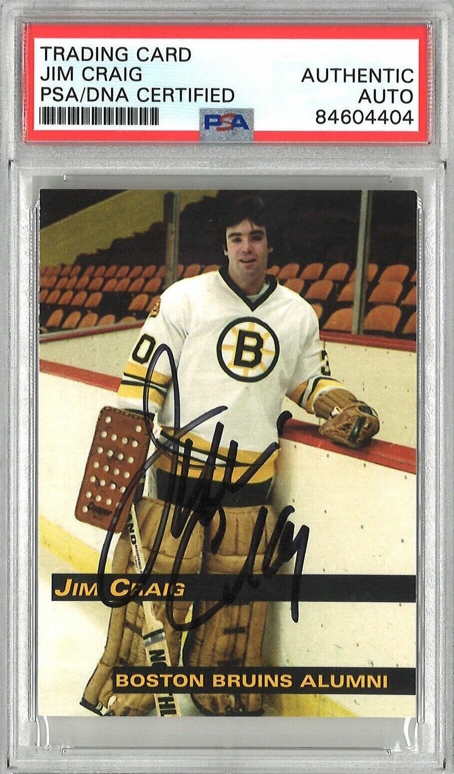 JIM CRAIG SIGNED BOSTON BRUINS ALUMNI TRADING CARD PSA DNA 84604404 COLLECTIBLE MEMORABILIA