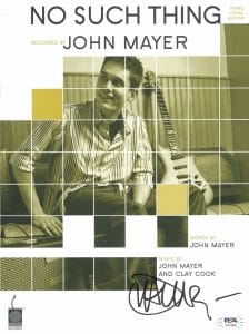 JOHN MAYER SIGNED NO SUCH THING SHEET MUSIC PSA DNA AH73925 COLLECTIBLE MEMORABILIA