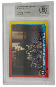 CHRISTOPHER LLOYD SIGNED BACK TO THE FUTURE 2 TRADING CARD #62 SLABBED BECKETT COLLECTIBLE MEMORABILIA