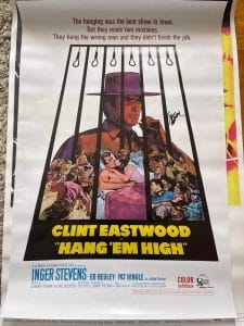 CLINT EASTWOOD SIGNED AUTOGRAPHED 24×36 HANG EM HIGH POSTER BECKETT CERTIFIED COLLECTIBLE MEMORABILIA