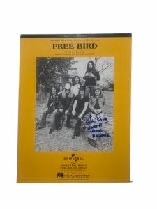 ED KING LYNYRD SKYNYRD SIGNED FREE BIRD SHEET MUSIC BECKETT CERTIFIED F3 COLLECTIBLE MEMORABILIA