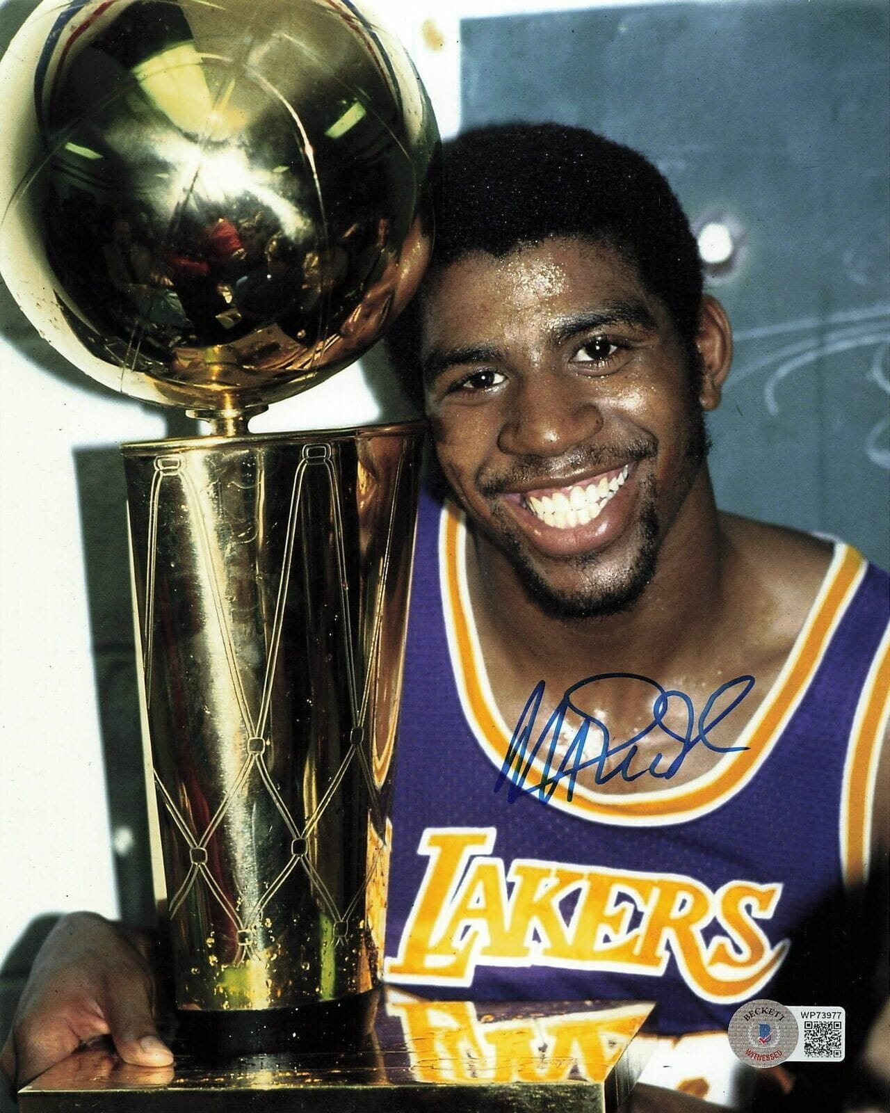 Magic Johnson signed 8x10 photo BAS BECKETT Los Angeles Lakers ...