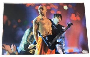 FLEA SIGNED AUTOGRAPHED 12×18 PHOTO POSTER BECKETT RED HOT CHILI PEPPERS COA COLLECTIBLE MEMORABILIA
