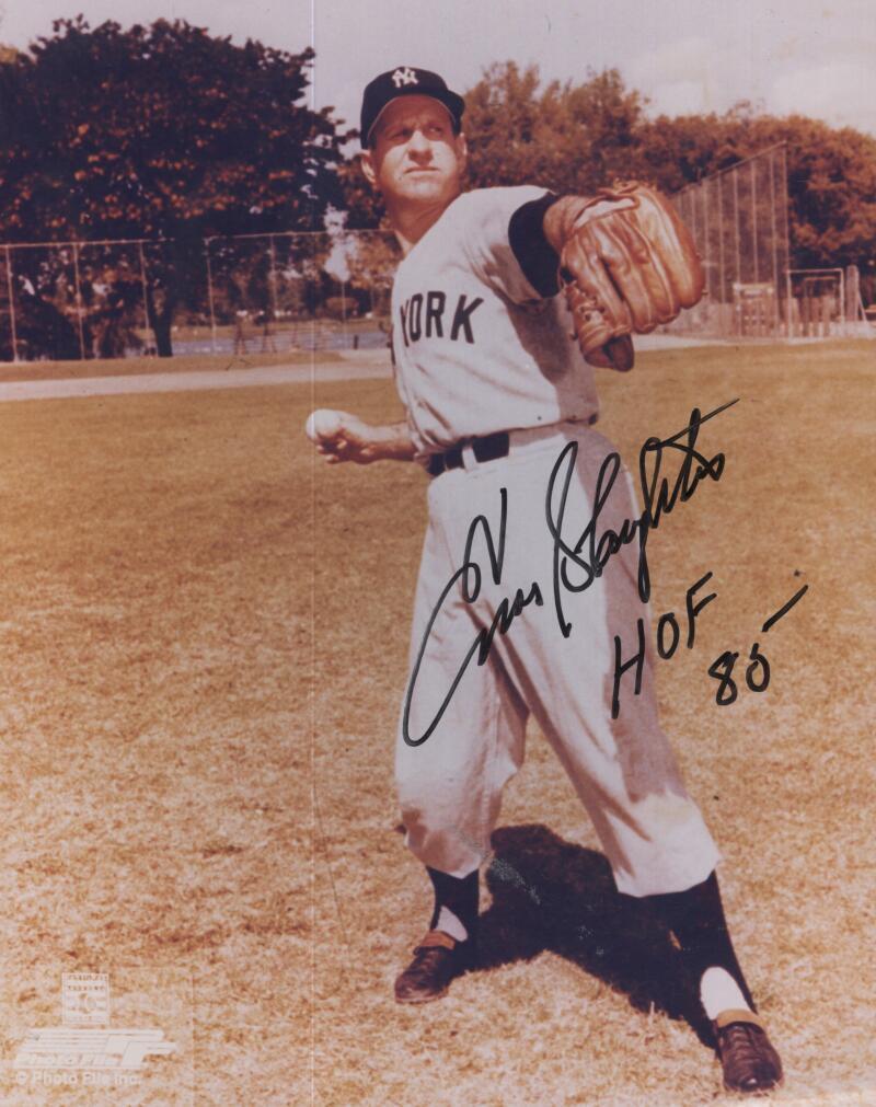 ENOS SLAUGHTER NEW YORK YANKEES HOF 80 SIGNED 8X10 PHOTO W/ COA ...