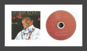GEORGE STRAIT SIGNED AUTOGRAPH HERE FOR A GOOD TIME FRAMED CD DISPLAY – JSA COA COLLECTIBLE MEMORABILIA