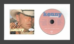 KENNY CHESNEY SIGNED AUTOGRAPH WHEN THE SUN GOES DOWN FRAMED CD DISPLAY JSA COA COLLECTIBLE MEMORABILIA