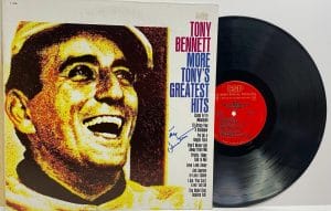 TONY BENNETT SIGNED AUTOGRAPH LP COVER “GREATEST HITS” VINYL RECORD JSA COA COLLECTIBLE MEMORABILIA