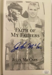 JOHN MCCAIN SIGNED AUTOGRAPH BOOK “FATIH OF MY FATHERS” JSA COA COLLECTIBLE MEMORABILIA