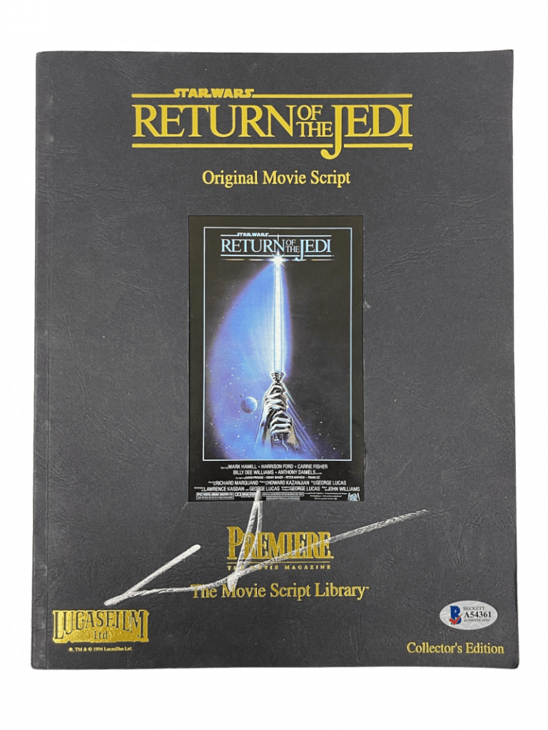 GEORGE LUCAS SIGNED SIGNED STAR WARS THE RETURN OF THE JEDI SCRIPT AUTO BECKETT COLLECTIBLE MEMORABILIA