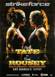 RONDA ROUSEY AUTHENTIC SIGNED 27×39 STRIKEFORCE POSTER AUTOGRAPHED BAS #BG79226 COLLECTIBLE MEMORABILIA
