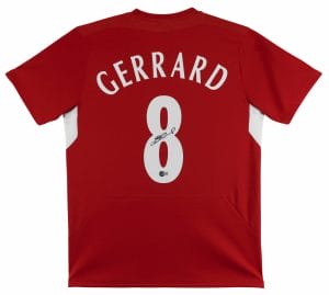 LIVERPOOL FC STEVEN GERRARD SIGNED RED 2005 HOME UCL FINAL EDITION JERSEY BAS COLLECTIBLE MEMORABILIA