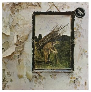 ROBERT PLANT LED ZEPPELIN TO MARK AUTHENTIC SIGNED IV ALBUM COVER BAS #AB77879 COLLECTIBLE MEMORABILIA