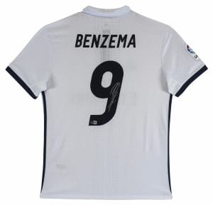 REAL MADRID KARIM BENZEMA AUTHENTIC SIGNED WHITE ADIDAS JERSEY AUTOGRAPHED BAS COLLECTIBLE MEMORABILIA