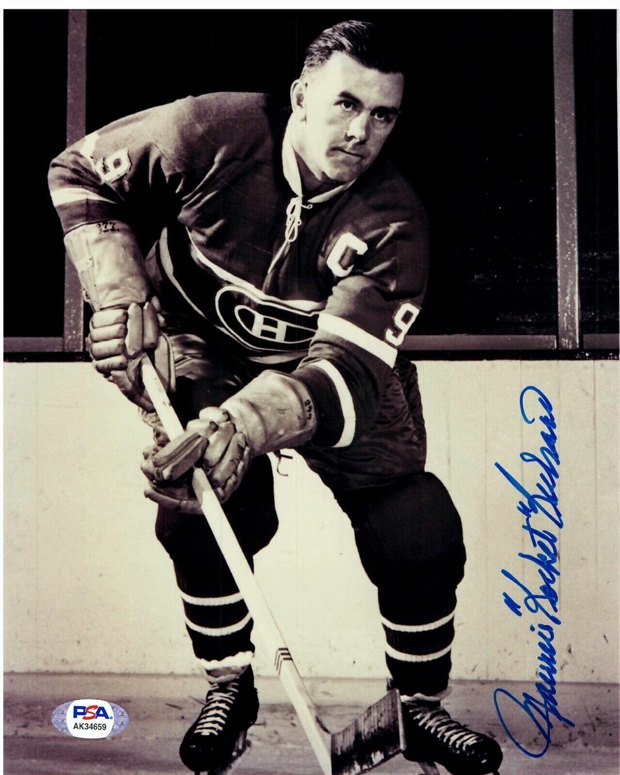 MAURICE RICHARD SIGNED 8X10 PSA DNA AK34659 (D) MONTREAL CANADIANS HOF ...