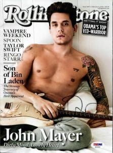 JOHN MAYER SIGNED 2010 ROLLING STONE MAGAZINE PSA DNA AF07418 VERY RARE COLLECTIBLE MEMORABILIA