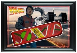 BACK TO THE FUTURE MICHAEL J FOX SIGNED FRAMED HOVERBOARD DISPLAY COLLECTIBLE MEMORABILIA
