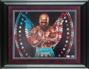 FLOYD MAYWEATHER AUTOGRAPHED HAND PAINTED FRAMED CANVAS BAS WITNESS ACOA COLLECTIBLE MEMORABILIA