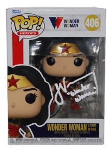 JANET VARNEY SIGNED (WONDER WOMAN) FUNKO POP #406 BECKETT BAS AUTHENTICATED #1 COLLECTIBLE MEMORABILIA