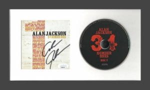 ALAN JACKSON SIGNED AUTOGRAPH 34 NUMBER ONES FRAMED CD DISPLAY READY TO HANG JSA COLLECTIBLE MEMORABILIA
