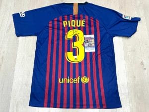 SHAKIRA HAND SIGNED FC BARCELONA PIQUE JERSEY CELEBRITY SINGER SEXY COLOMBIA JSA COLLECTIBLE MEMORABILIA