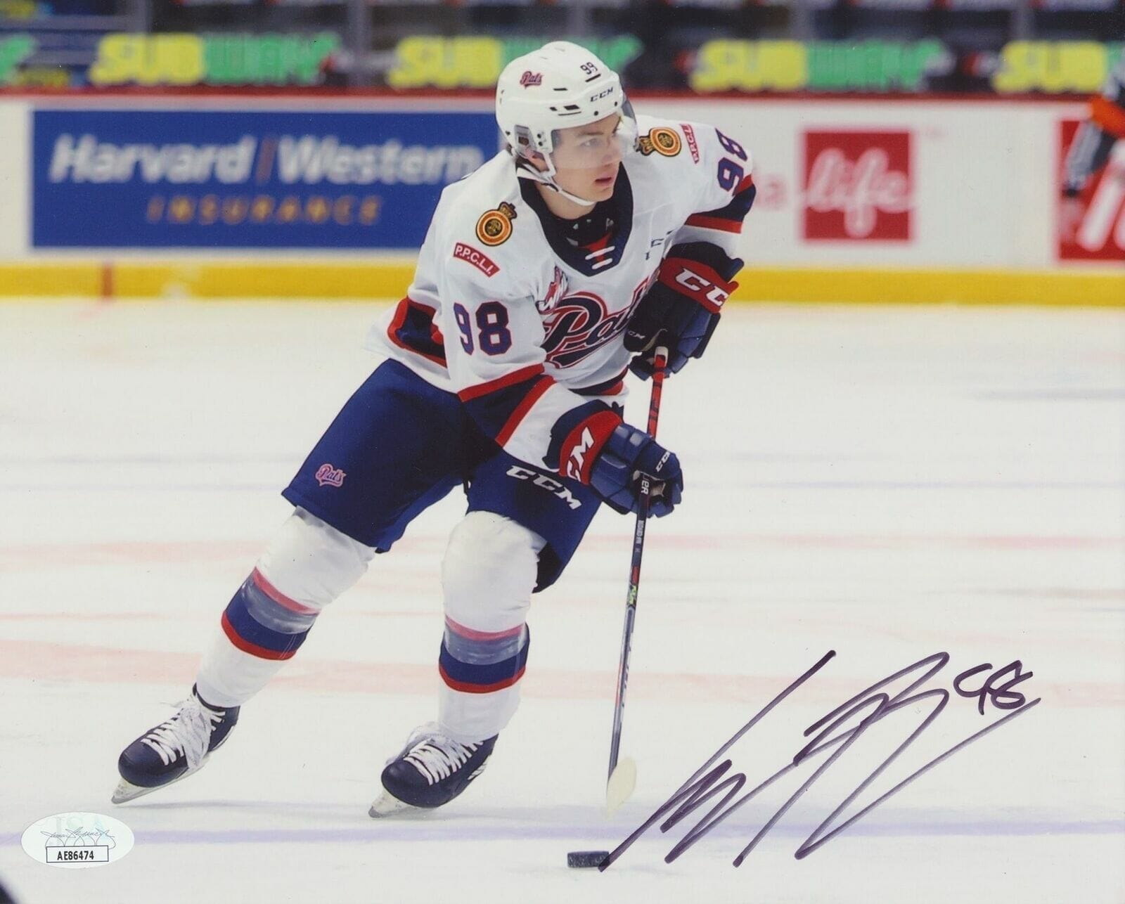 CONNOR BEDARD SIGNED REGINA PATS 8X10 PHOTO JSA | Autographia