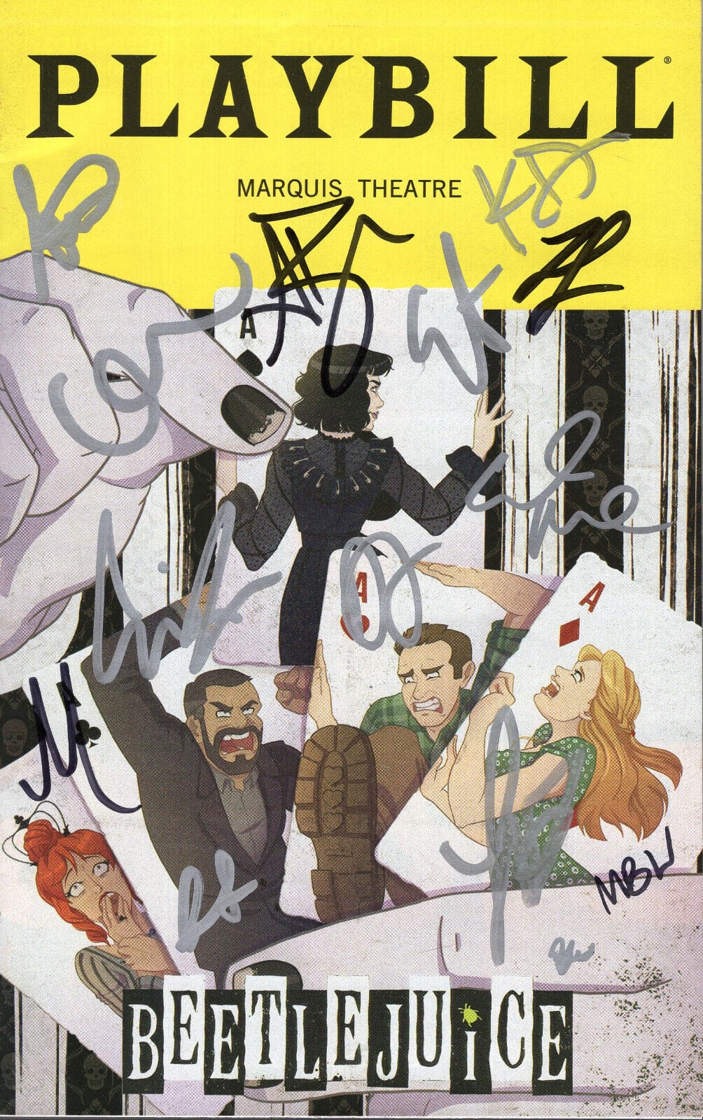 BEETLEJUICE HAND SIGNED NYC PLAYBILL+COA SIGNED BY CAST AMAZING COVER ...