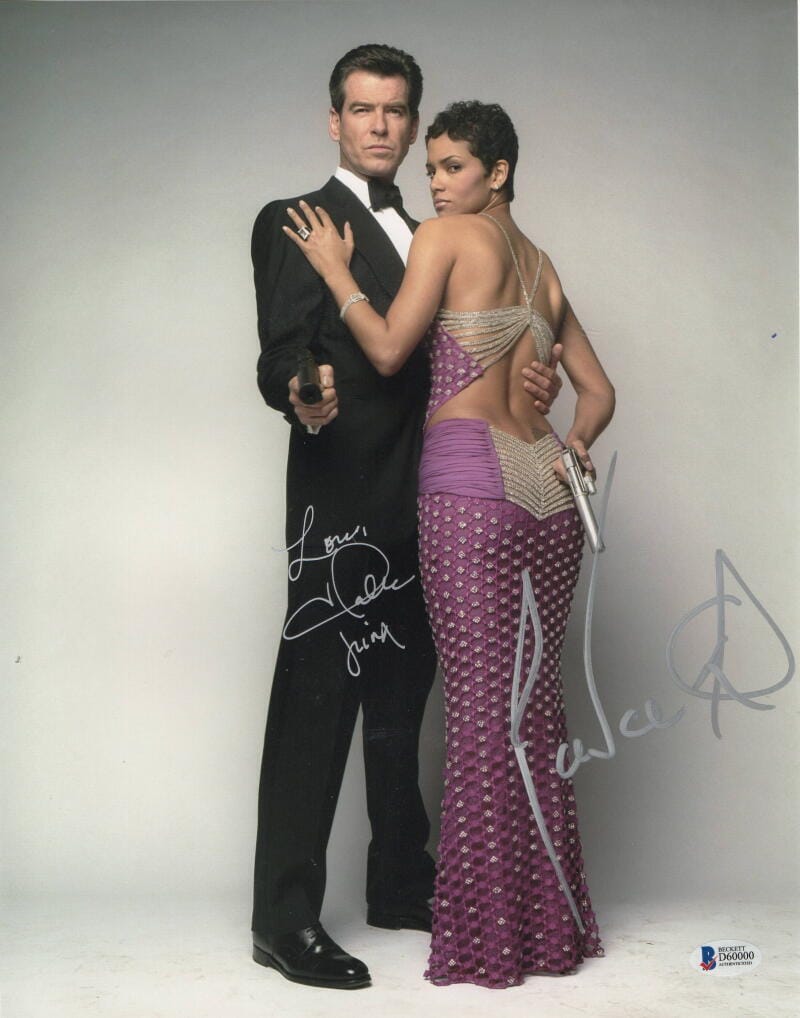 HALLE BERRY PIERCE BROSNAN SIGNED 11X14 PHOTO JAMES BOND DIE ANOTHER ...