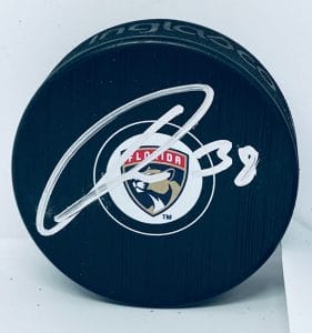 RUDOLFS BALCERS SIGNED FLORIDA PANTHERS PUCK AUTOGRAPHED COLLECTIBLE MEMORABILIA