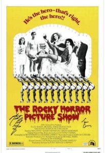 TIM CURRY MEAT LOAF AUTOGRAPHED 1975 THE ROCKY HORROR PICTURE SHOW 16×24 POSTER COLLECTIBLE MEMORABILIA