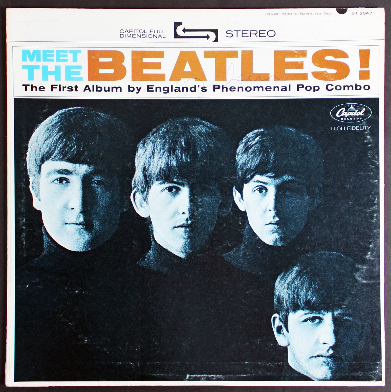 John Lennon Authentic Signed Meet The Beatles Album Cover Caiazzo & BAS ...