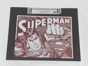 DEAN CAIN SIGNED SUPERMAN 12X16 STEEL METAL LITHOGRAPH VERY RARE COLLECTIBLE MEMORABILIA