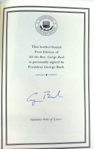 GEORGE BUSH SIGNED AUTOGRAPH BOOK “ALL THE BEST” EASTON PRESS JSA COA COLLECTIBLE MEMORABILIA