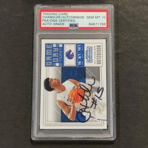 2018 PANINI CONTENDERS DRAFT PICKS #20 CHANDLER HUTCHISON SIGNED CARD AUTO 10 PS COLLECTIBLE MEMORABILIA