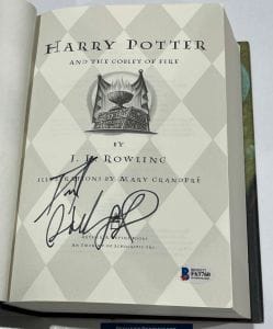 DANIEL RADCLIFFE SIGNED HARRY POTTER AND THE GOBLET OF FIRE BOOK BECKETT 3 COLLECTIBLE MEMORABILIA