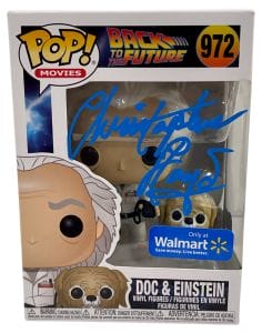 CHRISTOPHER LLOYD SIGNED BACK TO THE FUTURE DOC BROWN FUNKO 972 BECKETT 18 COLLECTIBLE MEMORABILIA