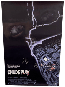 ED GALE ALEX VINCENT SIGNED FULL SIZE MOVIE POSTER CHILD’S PLAY CHUCKY BECKETT COLLECTIBLE MEMORABILIA