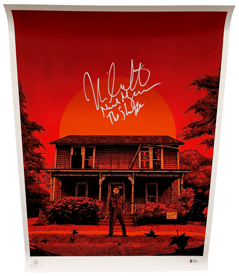 NICK CASTLE SIGNED HALLOWEEN MONDO POSTER 24X18 AUTHENTIC AUTOGRAPH BECKETT 2 COLLECTIBLE MEMORABILIA
