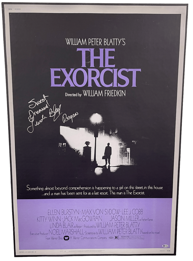 LINDA BLAIR THE EXORCIST REGAN SIGNED FULL SIZE MOVIE POSTER AUTOGRAPH ...