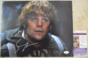SEAN ASTIN SIGNED 11×14 PHOTO W/ JSA COA #L51458 + PROOF THE LORD OF THE RINGS COLLECTIBLE MEMORABILIA